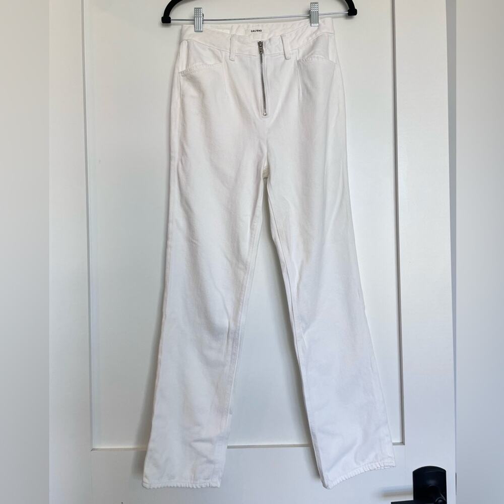 GRLFRND White Zipper Front Thea Straight Leg Jean Size 25